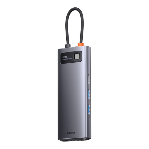 Baseus Metal Gleam 9w1 | Adapter HUB 9w1 USB-C do 2xHDMI, RJ45, 2x USB3.0,USB2.0, SD/TF, USB-C 100W  