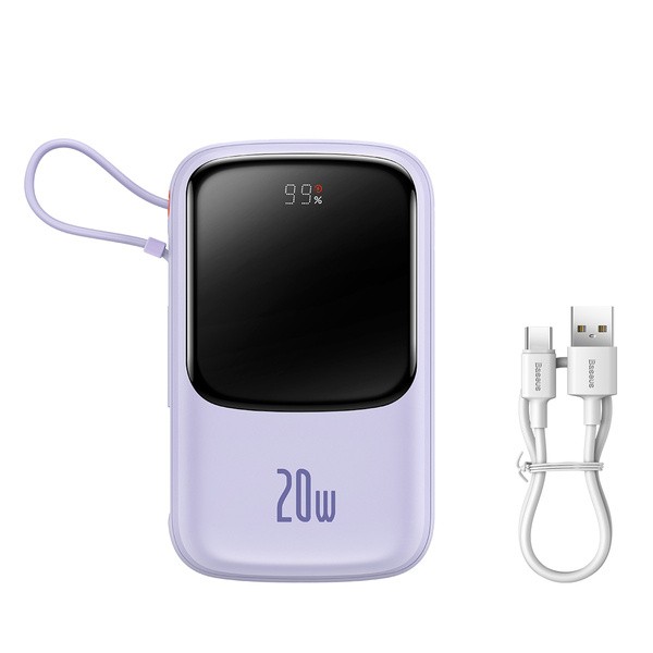 Baseus Qpow Pro | Power Bank 10000mAh PD 20W QC 3.0 z kablem Lightning (do iPhone)