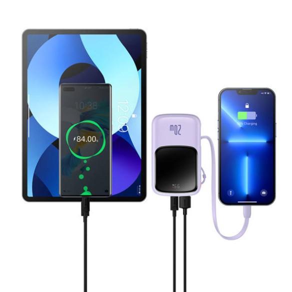 Baseus Qpow Pro | Power Bank 10000mAh PD 20W QC 3.0 z kablem Lightning (do iPhone)