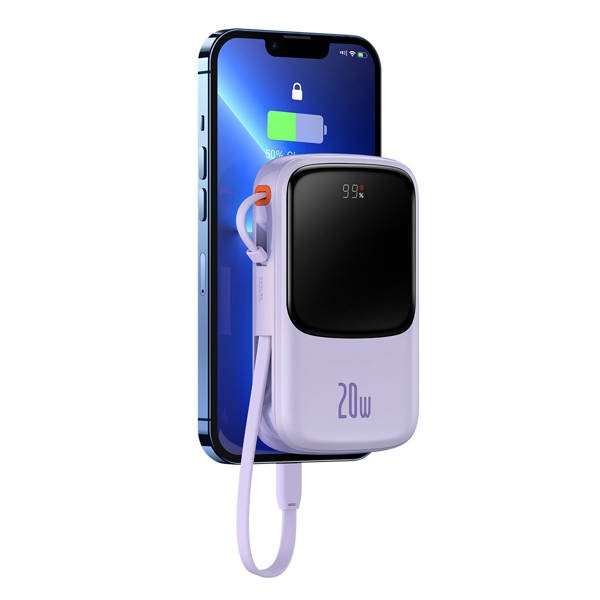 Baseus Qpow Pro | Power Bank 10000mAh PD 20W QC 3.0 z kablem Lightning (do iPhone)