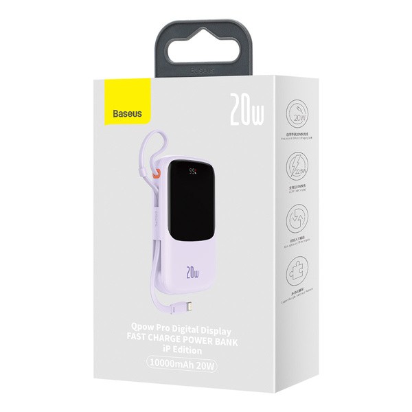 Baseus Qpow Pro | Power Bank 10000mAh PD 20W QC 3.0 z kablem Lightning (do iPhone)