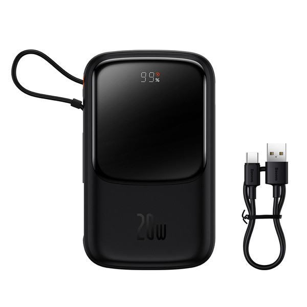 Baseus Qpow Pro | Power Bank 10000mAh PD 20W QC 3.0 z kablem Lightning (do iPhone) Overseas Edition