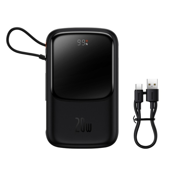 Baseus Qpow Pro | Power Bank 10000mAh PD 20W QC 3.0 z kablem Lightning (do iPhone) Overseas Edition