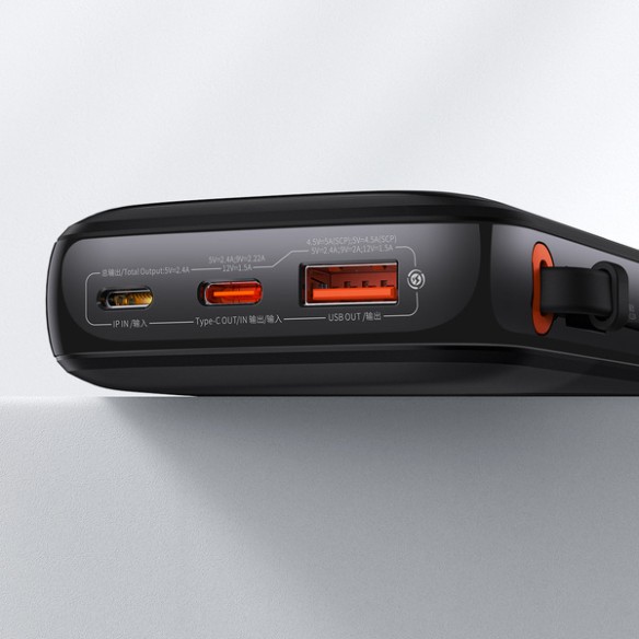 Baseus Qpow Pro | Power Bank 10000mAh PD 20W QC 3.0 z kablem Lightning (do iPhone) Overseas Edition