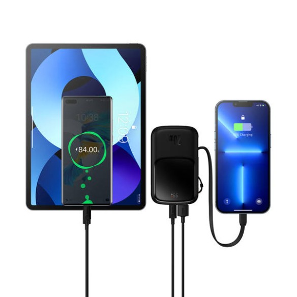 Baseus Qpow Pro | Power Bank 10000mAh PD 20W QC 3.0 z kablem Lightning (do iPhone) Overseas Edition