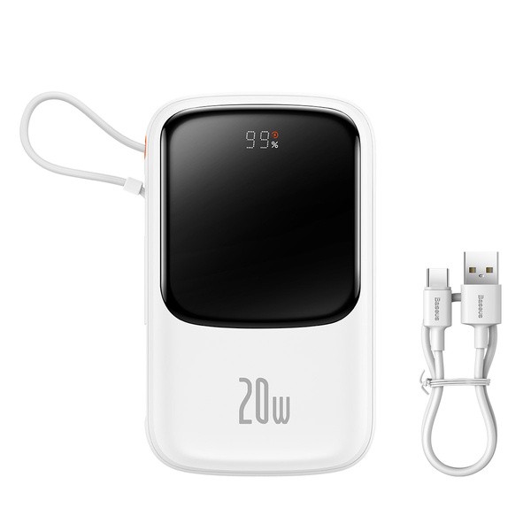 Baseus Qpow Pro | Power Bank 10000mAh PD 20W QC 3.0 z kablem Lightning (do iPhone) Overseas Edition