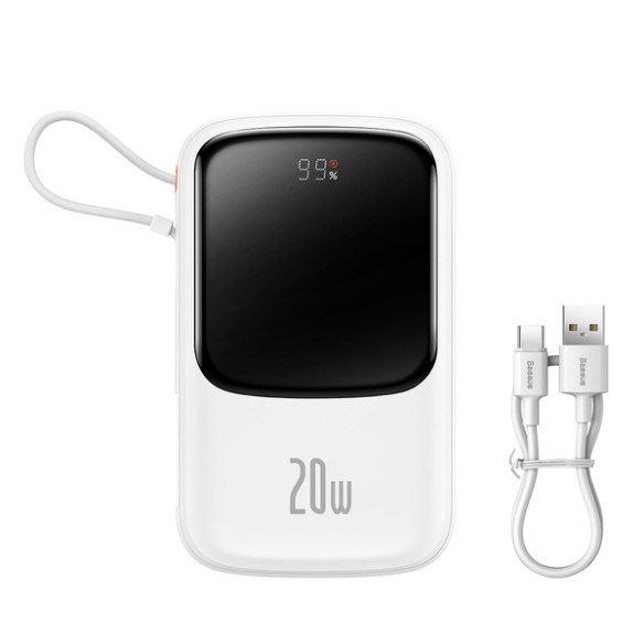 Baseus Qpow Pro | Power Bank 10000mAh PD 20W QC 3.0 z kablem Lightning (do iPhone) Overseas Edition