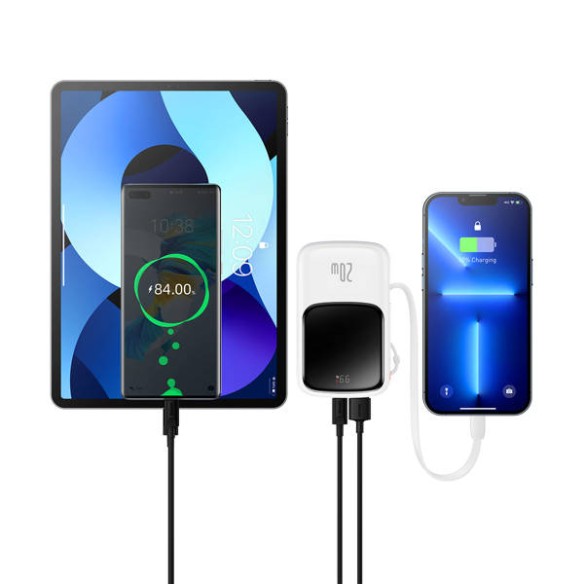 Baseus Qpow Pro | Power Bank 10000mAh PD 20W QC 3.0 z kablem Lightning (do iPhone) Overseas Edition