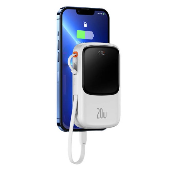 Baseus Qpow Pro | Power Bank 10000mAh PD 20W QC 3.0 z kablem Lightning (do iPhone) Overseas Edition