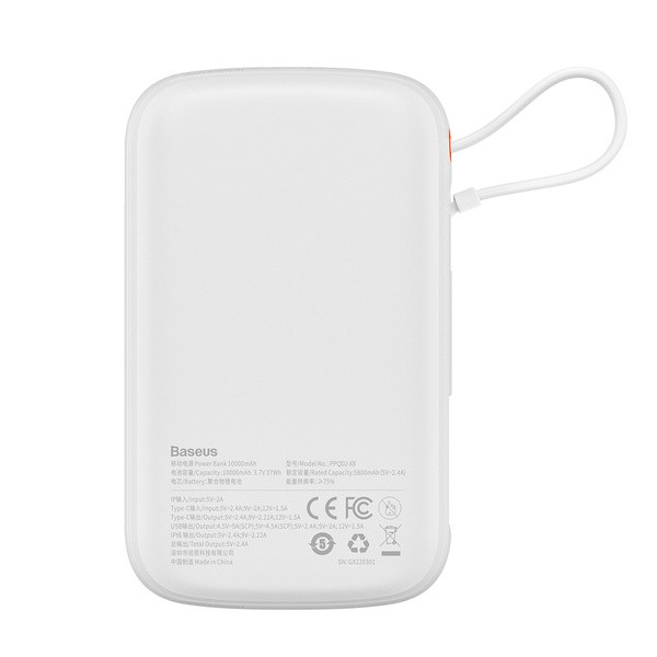 Baseus Qpow Pro | Power Bank 10000mAh PD 20W QC 3.0 z kablem Lightning (do iPhone) Overseas Edition