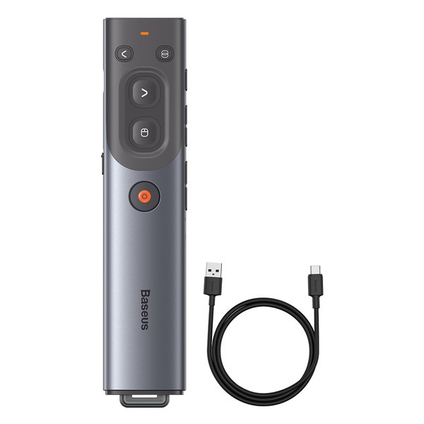 Baseus Orange Dot | Prezenter laser wskaźnik pilot bezprzewodowy do prezentacji z możliwością nagrywania i przetłumaczenia