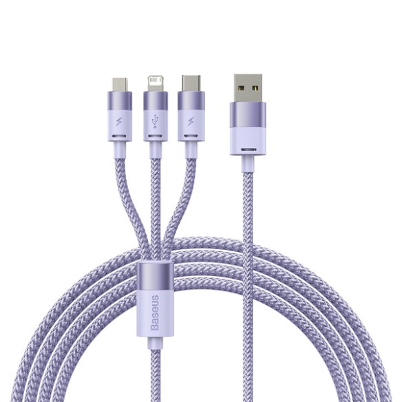 Baseus StarSpeed 1-for-3 | Kabel 3w1 USB - Micro Lightning USB-C 1.2m 3.5A