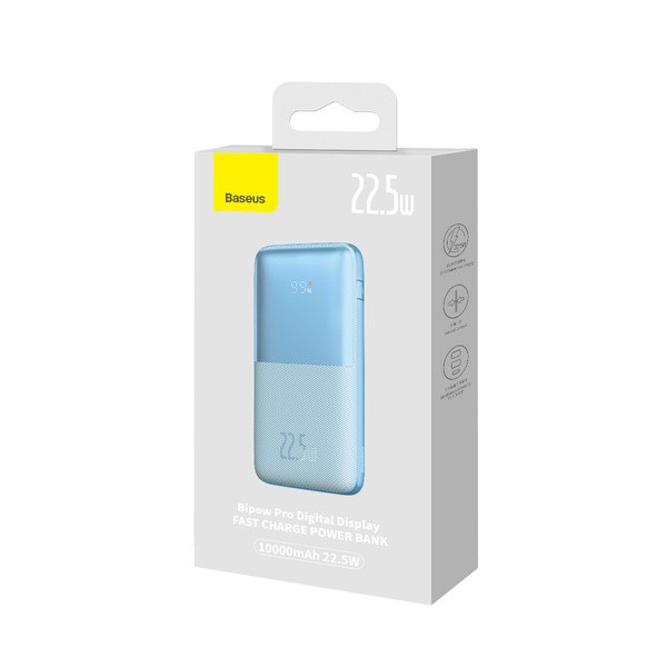 Baseus Bipow Pro | Power Bank 10000mAh 22.5W z kablem USB-C PD QC Samsung AFC