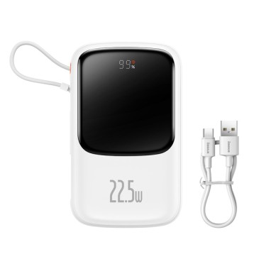 Baseus Qpow Pro | Power Bank 10000mAh PD 22.5W QC3.0 z kablem USB-C Overseas Edition