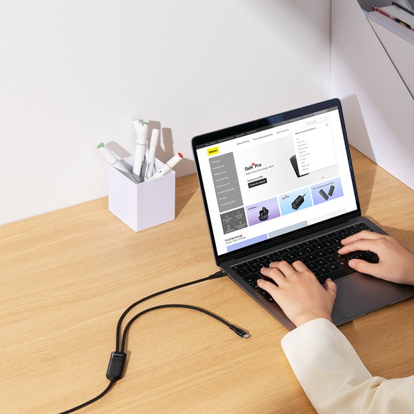 Baseus Flash Series 2 | Kabel 2w1 USB-C - Type-C/Type-C PD 100W 1.5m