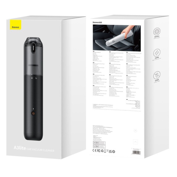 Baseus A3 Lite | Odkurzacz samochodowy bezprzewodowy Pompka 100W 12000Pa