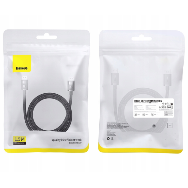 Baseus High Definition | Kabel przewód Display Port DP- Display Port DP 8K60Hz FULL HD HDR 1.5m