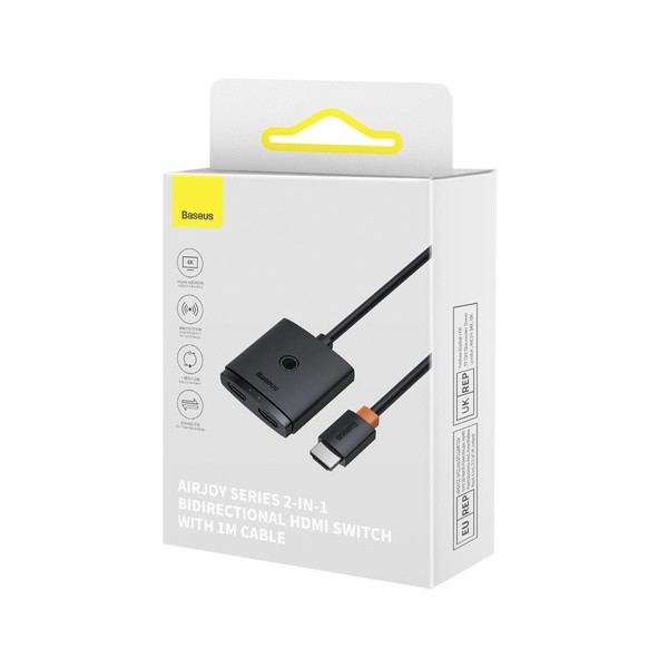 Baseus AirJoy 2-in-1 | Switch dwukierunkowy rozdzielacz HDMI Full HD 4K z kablem HDMI 1m
