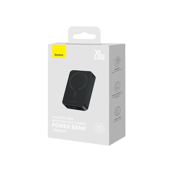Baseus Magnetic Mini | Power Bank 20000mAh 20W z ładowaniem bezprzewodowym MagSafe Overseas Edition