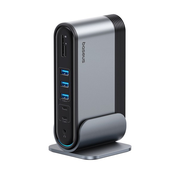 Baseus UnionJoy | Adapter HUB Type-C 17w1 2x HDMI DP 3x USB3.0 RJ45 4xType-C SD/TF AUX 100W