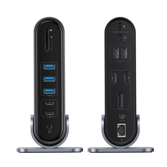 Baseus UnionJoy | Adapter HUB Type-C 17w1 2x HDMI DP 3x USB3.0 RJ45 4xType-C SD/TF AUX 100W