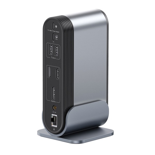 Baseus UnionJoy | Adapter HUB Type-C 17w1 2x HDMI DP 3x USB3.0 RJ45 4xType-C SD/TF AUX 100W