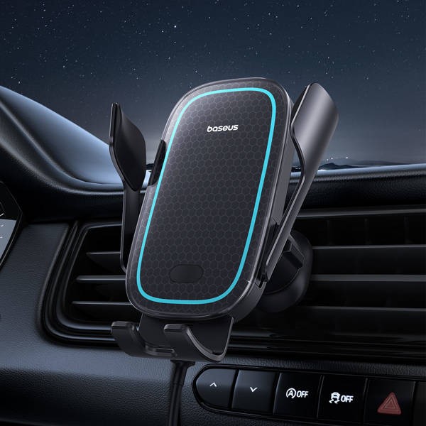 Baseus Milky Way Pro | Uchwyt z ładowaniem bezprzewodowym indukcyjnym 15W na kratkę nawiewu