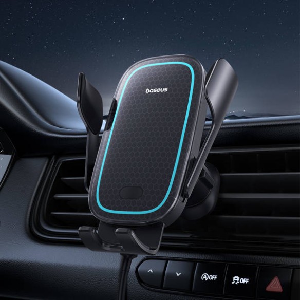 Baseus Milky Way Pro | Uchwyt z ładowaniem bezprzewodowym indukcyjnym 15W na kratkę nawiewu