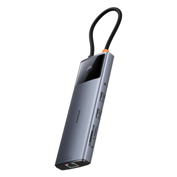 Baseus Metal Gleam II 10w1 | Adapter HUB 10w1 USB-C do HDMI, RJ45, Audio, Typ-C Data, USB3.2, 2x USB2.0, SD/TF, Typ-C 100W