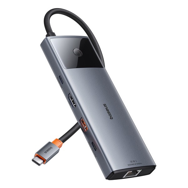 Baseus Metal Gleam II 10w1 | Adapter HUB 10w1 USB-C do HDMI, RJ45, Audio, Typ-C Data, USB3.2, 2x USB2.0, SD/TF, Typ-C 100W