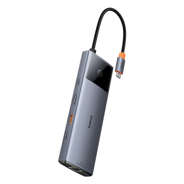 Baseus Metal Gleam II 10w1 | Adapter HUB 10w1 USB-C do HDMI, RJ45, Audio, Typ-C Data, USB3.2, 2x USB2.0, SD/TF, Typ-C 100W