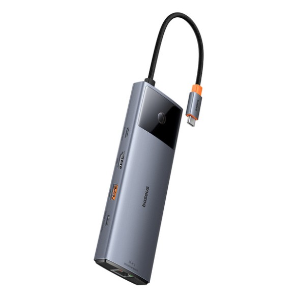 Baseus Metal Gleam II 10w1 | Adapter HUB 10w1 USB-C do HDMI, RJ45, Audio, Typ-C Data, USB3.2, 2x USB2.0, SD/TF, Typ-C 100W