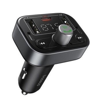 Baseus S-09 Pro | Transmiter FM bluetooth MP3 ładowarka samochodowa 2x USB + USB-C PD 18W