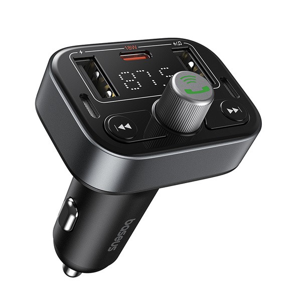 Baseus S-09 Pro | Transmiter FM bluetooth MP3 ładowarka samochodowa 2x USB + USB-C PD 18W
