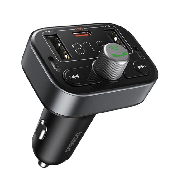 Baseus S-09 Pro | Transmiter FM bluetooth MP3 ładowarka samochodowa 2x USB + USB-C PD 18W