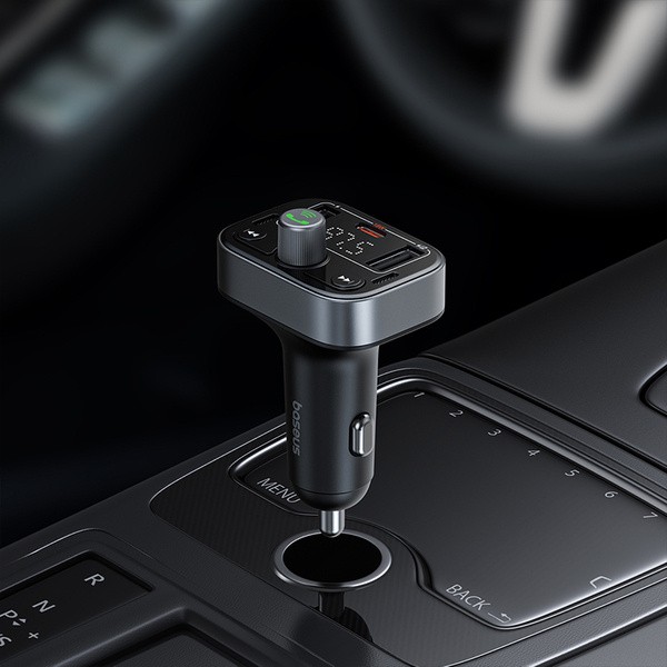 Baseus S-09 Pro | Transmiter FM bluetooth MP3 ładowarka samochodowa 2x USB + USB-C PD 18W