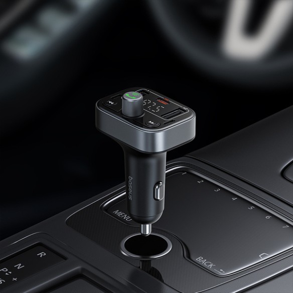 Baseus S-09 Pro | Transmiter FM bluetooth MP3 ładowarka samochodowa 2x USB + USB-C PD 18W