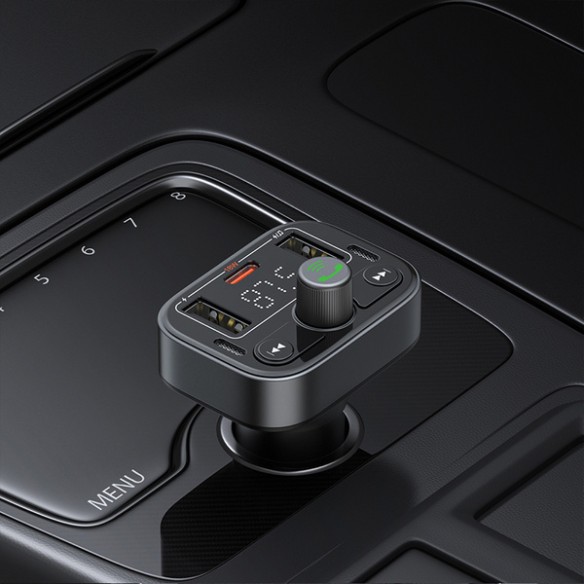 Baseus S-09 Pro | Transmiter FM bluetooth MP3 ładowarka samochodowa 2x USB + USB-C PD 18W