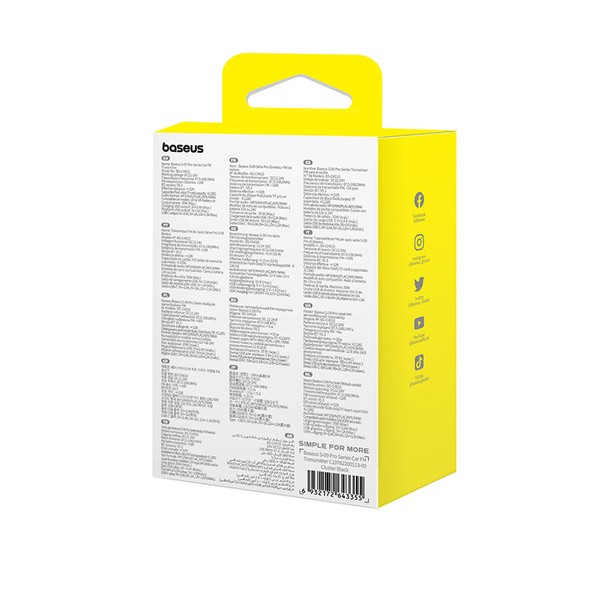 Baseus S-09 Pro | Transmiter FM bluetooth MP3 ładowarka samochodowa 2x USB + USB-C PD 18W