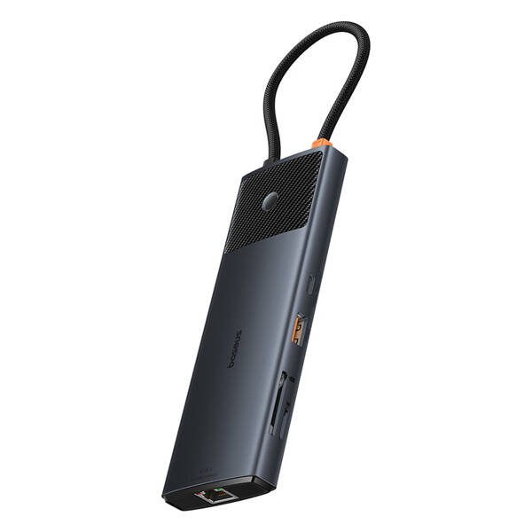 Baseus Metal Gleam II 10w1 | Adapter HUB 10w1 USB-C do 2x HDMI, RJ45, USB-C3.2, USB-A3.2, 2x USB-A2.0, SD/TF, Typ-C 100W