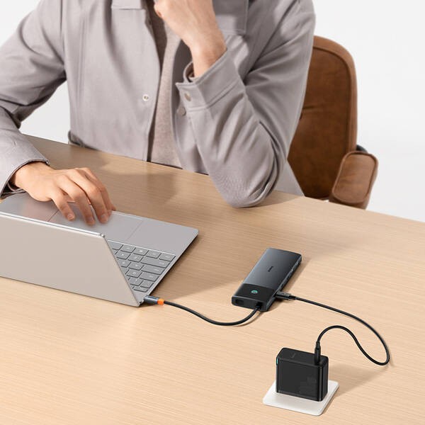 Baseus Metal Gleam II 10w1 | Adapter HUB 10w1 USB-C do 2x HDMI, RJ45, USB-C3.2, USB-A3.2, 2x USB-A2.0, SD/TF, Typ-C 100W