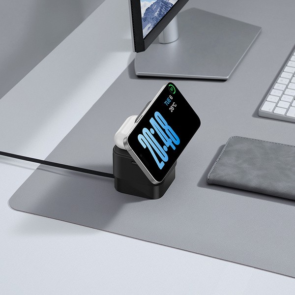 Baseus MagPro 2-in-1 | Ładowarka indukcyjna 25W do iPhone (MagSafe) + słuchawki AirPods + port USB-C Type-C pod ładowarkę indukc