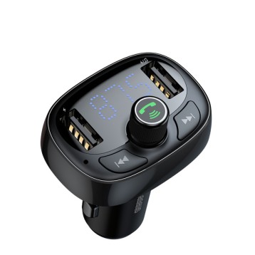 Baseus T typed | Transmiter FM bluetooth 4.2 MP3 + ładowarka samochodowa 2x USB 3.4A