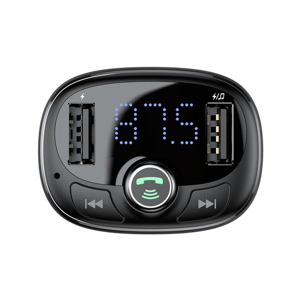 Baseus T typed | Transmiter FM bluetooth 4.2 MP3 + ładowarka samochodowa 2x USB 3.4A