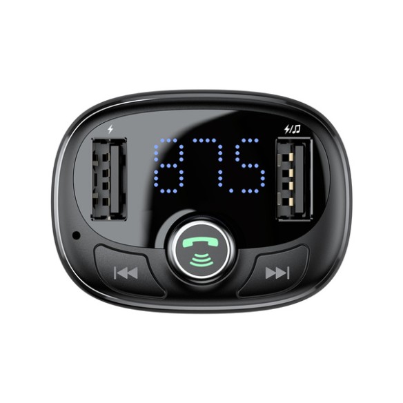 Baseus T typed | Transmiter FM bluetooth 4.2 MP3 + ładowarka samochodowa 2x USB 3.4A