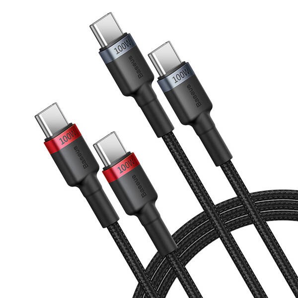 Baseus Cafule Charging Cable | Zestaw kabli USB-C USB Typ-C 100W ,  Szybkie ładowanie, Transmisja danych, 1m