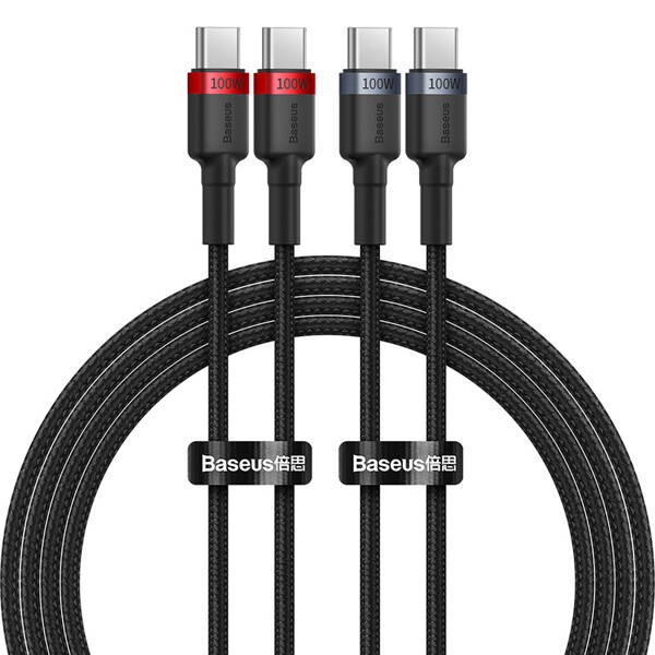 Baseus Cafule Charging Cable | Zestaw kabli USB-C USB Typ-C 100W , Szybkie ładowanie, Transmisja danych, 2m