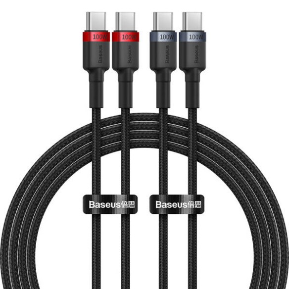Baseus Cafule Charging Cable | Zestaw kabli USB-C USB Typ-C 100W , Szybkie ładowanie, Transmisja danych, 2m