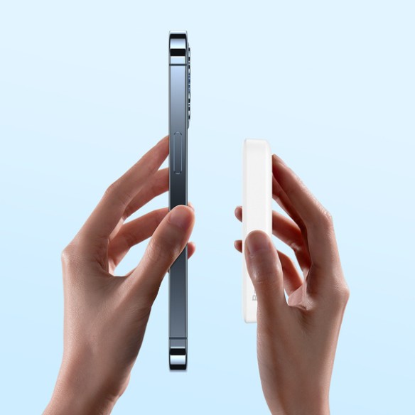 Baseus Magnetic Mini Wireless Fast Charge Power Bank 10000mAh 20W White（With Baseus Simple wiring Type-C to Type-C 60W（20V/3A）30