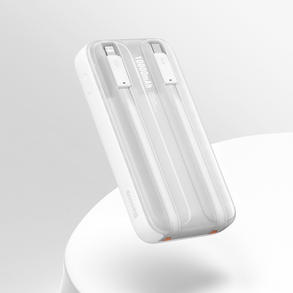 Baseus Comet Series | Power Bank z wbudowanymi kablami USB-C Lightning 10000mAh 22.5W PD QC